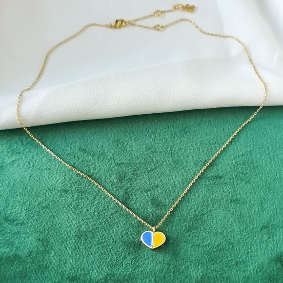 New Alicia Bonnie Gold Pendant Necklace - Stand Together Ukraine - Picture 2 of 3